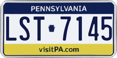 PA license plate LST7145