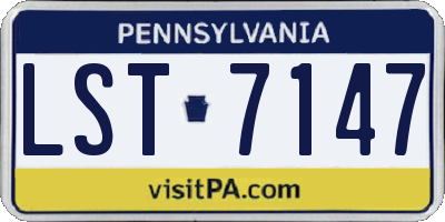 PA license plate LST7147