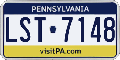 PA license plate LST7148