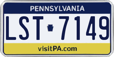 PA license plate LST7149