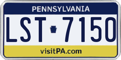 PA license plate LST7150