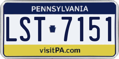 PA license plate LST7151