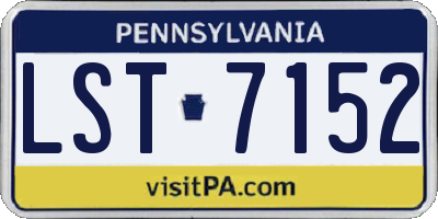 PA license plate LST7152