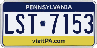 PA license plate LST7153
