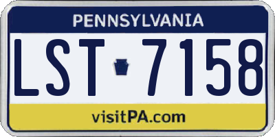 PA license plate LST7158