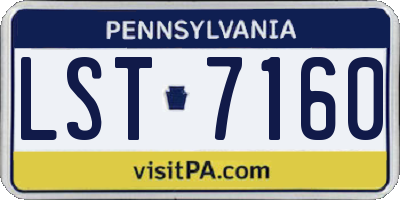 PA license plate LST7160