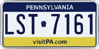 PA license plate LST7161