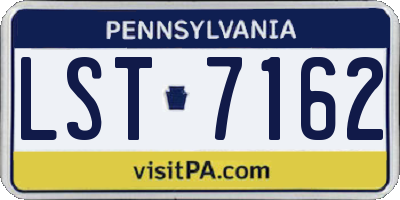 PA license plate LST7162