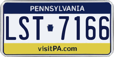 PA license plate LST7166