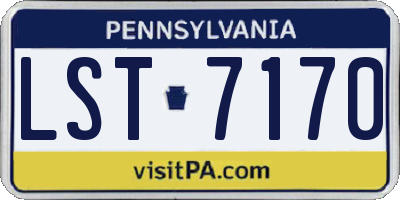 PA license plate LST7170