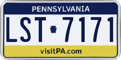 PA license plate LST7171