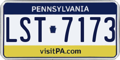 PA license plate LST7173