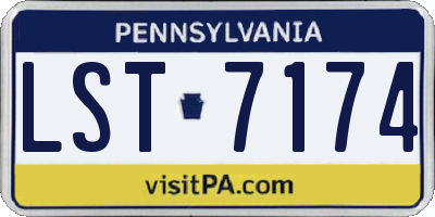 PA license plate LST7174