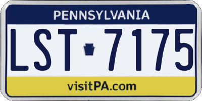 PA license plate LST7175