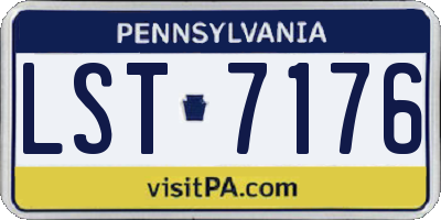 PA license plate LST7176