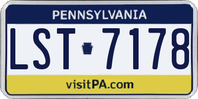 PA license plate LST7178
