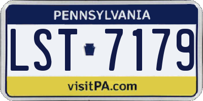 PA license plate LST7179