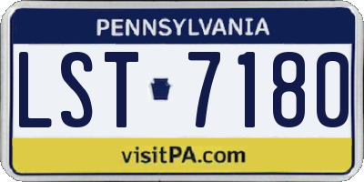 PA license plate LST7180