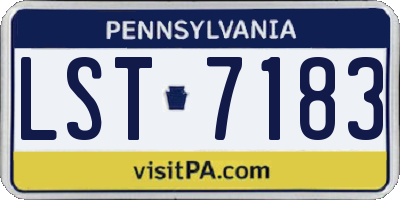 PA license plate LST7183