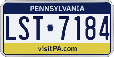 PA license plate LST7184