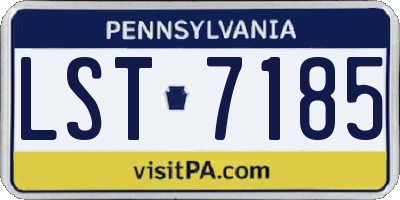 PA license plate LST7185