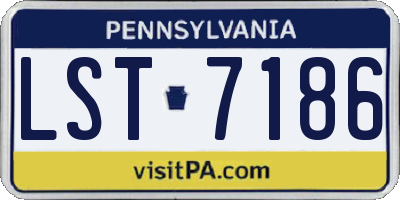 PA license plate LST7186