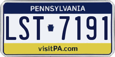 PA license plate LST7191