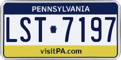 PA license plate LST7197