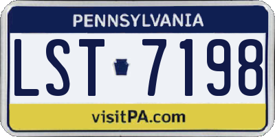 PA license plate LST7198