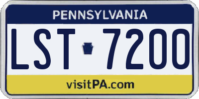 PA license plate LST7200