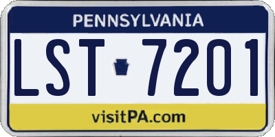 PA license plate LST7201