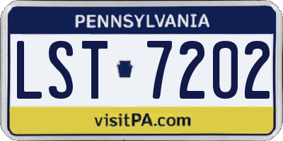 PA license plate LST7202