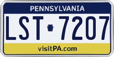 PA license plate LST7207