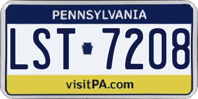 PA license plate LST7208