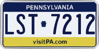 PA license plate LST7212