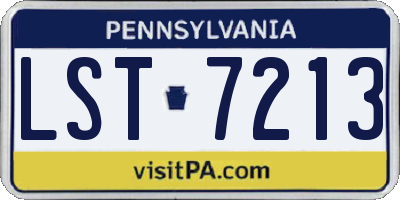 PA license plate LST7213