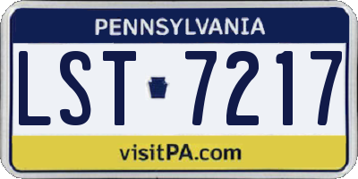 PA license plate LST7217