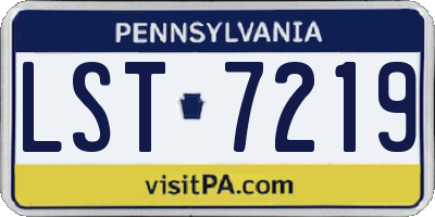 PA license plate LST7219