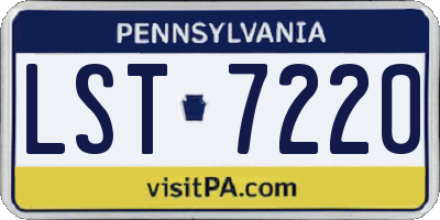 PA license plate LST7220