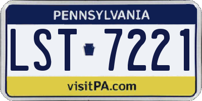 PA license plate LST7221