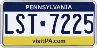 PA license plate LST7225