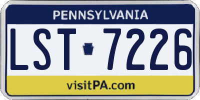 PA license plate LST7226