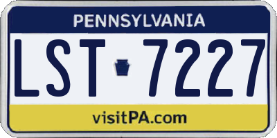 PA license plate LST7227