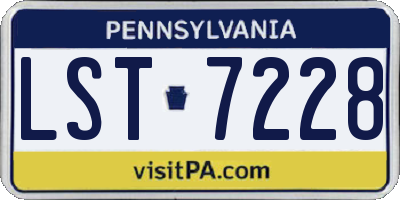 PA license plate LST7228