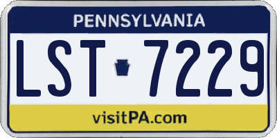 PA license plate LST7229