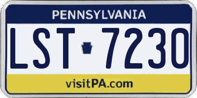 PA license plate LST7230