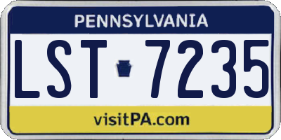 PA license plate LST7235