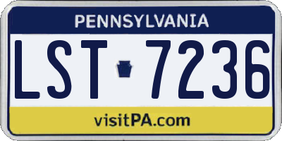 PA license plate LST7236