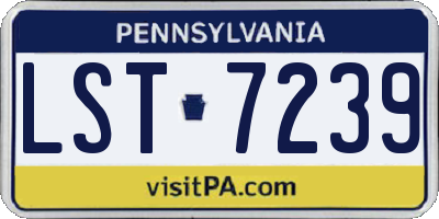 PA license plate LST7239
