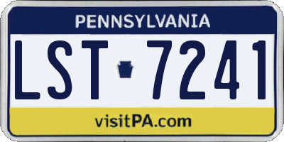 PA license plate LST7241